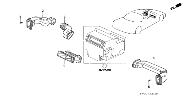 2005 Acura NSX 2 Door NSX-T KA 6MT Duct Diagram