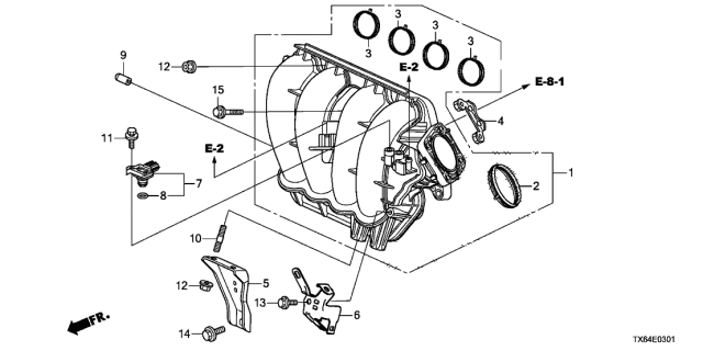2015 Acura ILX Plate, Throttle Flange Diagram for 17116-R40-A00