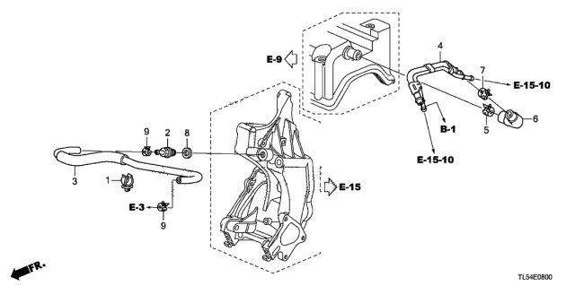 2012 Acura TSX 5 Door TSX KA 5AT Breather Tube Diagram