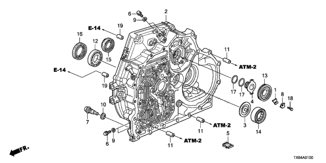 2014 Acura ILX Case, Torque Converter Diagram for 21111-R9D-305