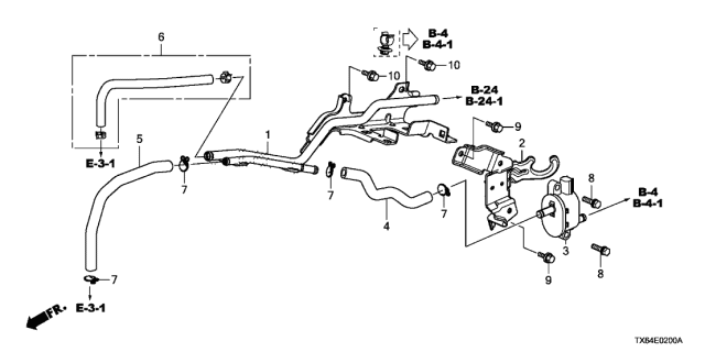 2014 Acura ILX Tube, Purge Control Solenoid Outlet Diagram for 36167-REZ-A00