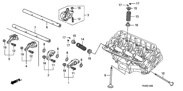2012 Acura TL 4 Door TECH (SHAWD) KA 6MT Valve - Rocker Arm (Front) Diagram