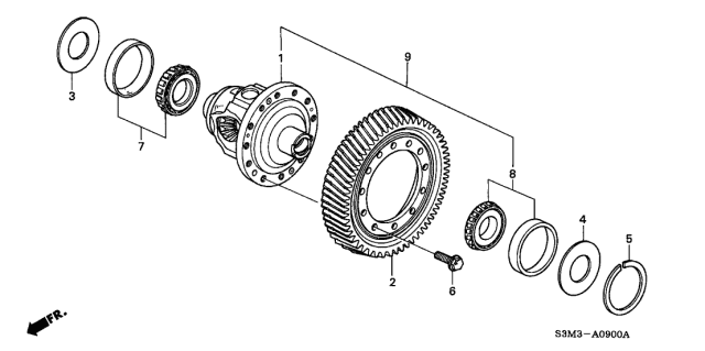 2002 Acura CL 2 Door SPORT KA 5AT Differential Diagram