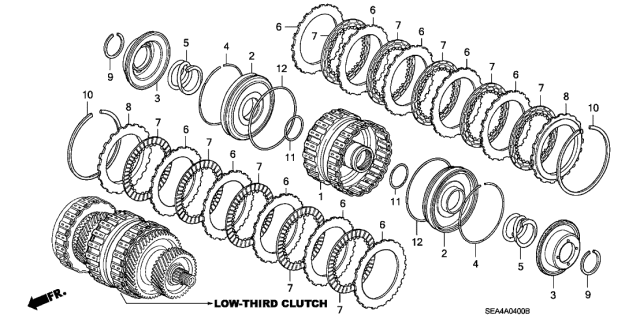 2005 Acura TSX 4 Door TSX (NAVIGATION) KA 5AT AT Clutch (Low-Third) Diagram