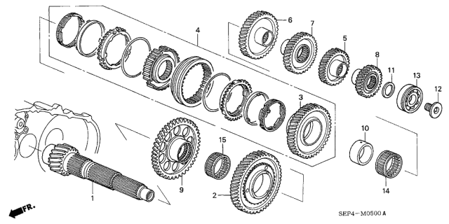 2004 Acura TL Gear, Countershaft Fifth Diagram for 23461-PYZ-000