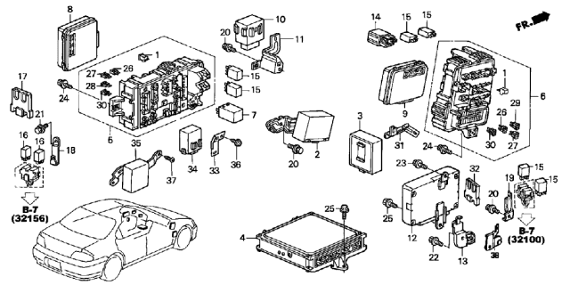 2000 Acura TL Control Unit (Cabin Room) Diagram