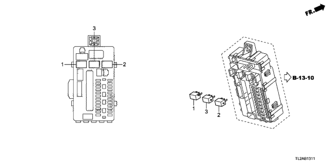2013 Acura TSX 4 Door TSX V6 KA 5AT Control Unit - Cabin Diagram 2