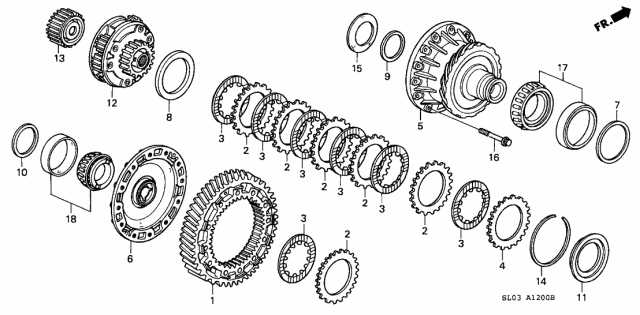 2000 Acura NSX AT Differential Gear Diagram