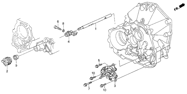 1993 Acura Vigor 4 Door GS KA 5MT MT Shift Rod - Change Holder Diagram
