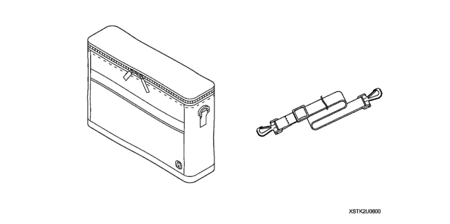 2013 Acura MDX 5 Door ADV (ENTERTAINMENT) KA 6AT Console Cooler Bag Diagram
