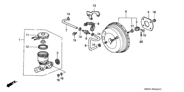 1993 Acura Integra 4 Door RS KL 4AT Master Cylinder Diagram