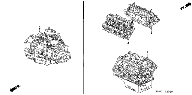 2003 Acura NSX 2 Door NSX-T KA 6MT Engine Assy. - Transmission Assy. Diagram