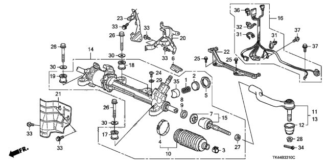 2012 Acura TL 4 Door TECH (SHAWD) KA 6MT P.S. Gear Box Diagram
