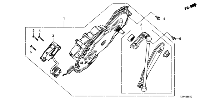 2015 Acura RDX 5 Door TECH (2WD) KA 6AT Power Tailgate Motor Diagram