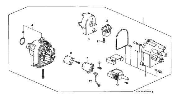 1992 Acura Integra Wire, Distributor (Tec) Diagram for 30512-PR4-305