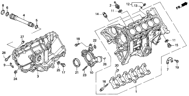 1995 Acura TL Oil Pan Diagram for 11200-P1R-000