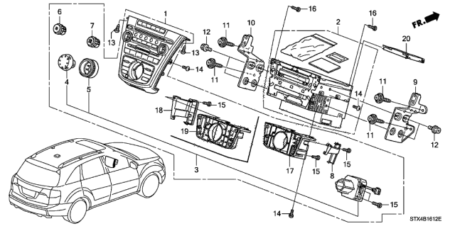 2013 Acura MDX 5 Door TECH (ENTERTAINMENT) KA 6AT Audio Unit (NAVI) Diagram