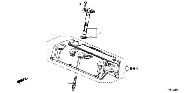 2014 Acura ILX Plug Hole Coil Diagram for 30520-R40-007