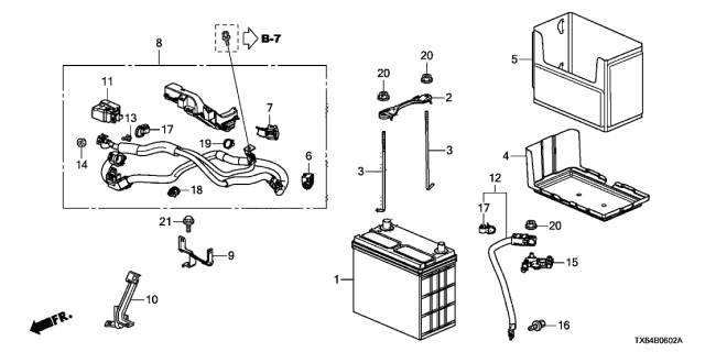 2016 Acura ILX 4 Door BASE KA DCT Battery (2.4L) Diagram