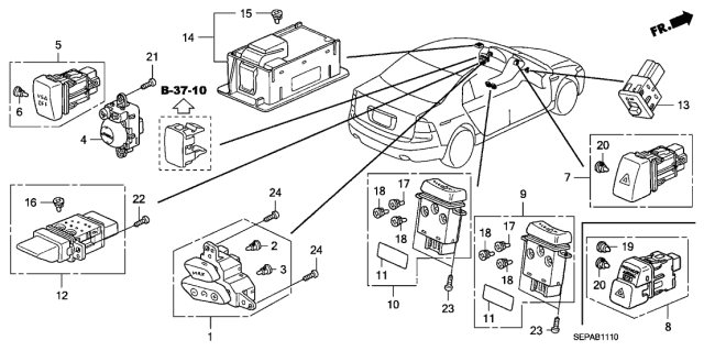 2008 Acura TL Bulb C (14V 60Ma) Diagram for 35156-SEP-A61