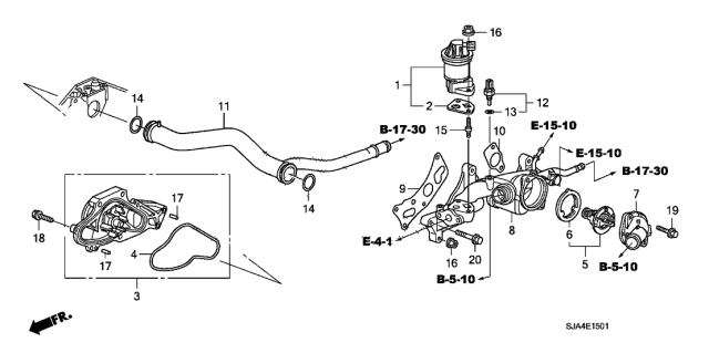 2009 Acura RL Connecting Pipe Diagram for 19505-RKG-A00