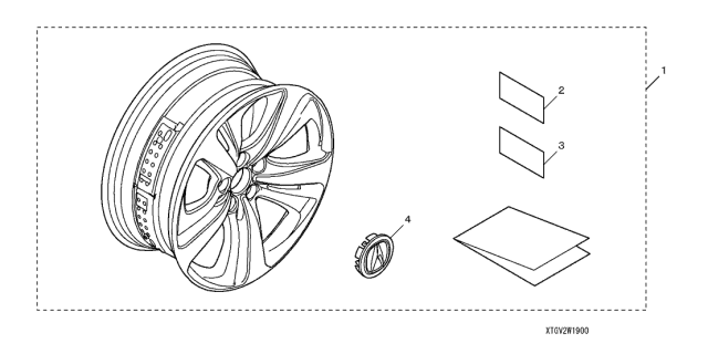 2021 Acura TLX Wheel 19" (Black) Diagram