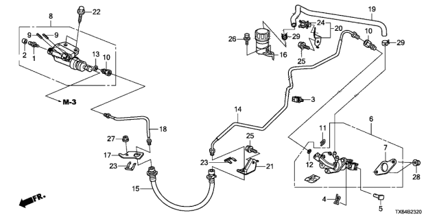 2013 Acura ILX Bracket A, Clutch Pipe Diagram for 46995-TR0-A41