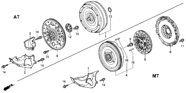 1992 Acura Vigor Flywheel Diagram for 22100-PV1-000