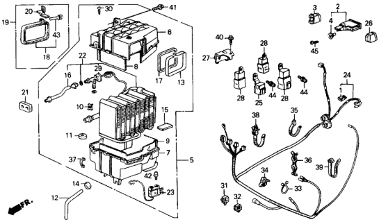 1987 Acura Integra Wire Harness, Air Conditioner Diagram for 38710-SE7-A02