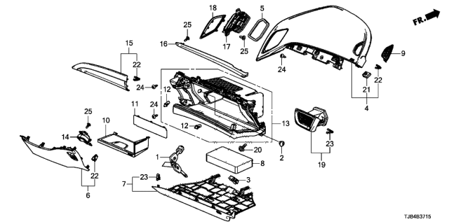 2021 Acura RDX Shelf, G-Box Diagram for 77501-TJB-A01