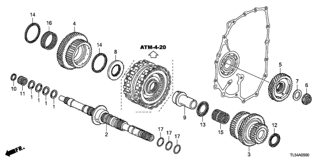 2011 Acura TSX AT Mainshaft Diagram