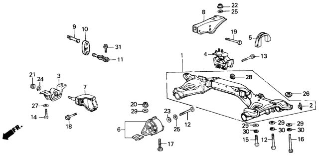 1988 Acura Integra Flange Nut (8Mm) Diagram for 90351-SB2-003
