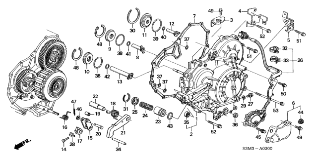 2002 Acura CL 2 Door SPORT KA 5AT Left Side Cover Diagram