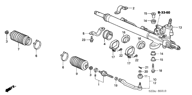 2004 Acura RL P.S. Gear Box Diagram