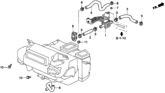 1996 Acura TL Valve Assembly, Water Diagram for 79710-SW5-A01