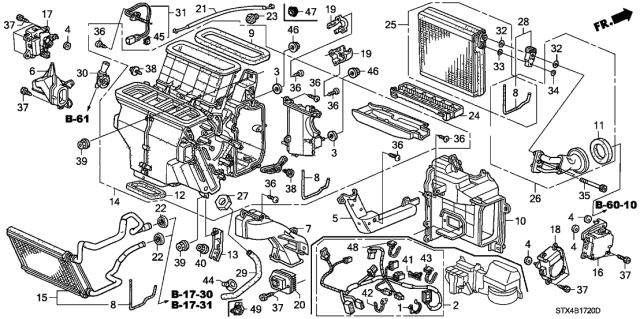 2009 Acura MDX Heater Unit Diagram