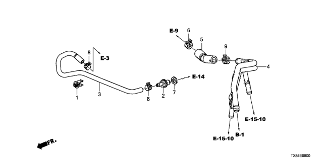 2014 Acura ILX Hybrid PCV Tube Diagram