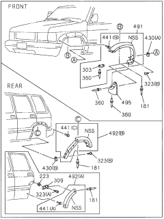 1996 Acura SLX 4 Door 4LS (PREMIUM) KA 4AT Side Panel - Mud Guard (Front) Diagram