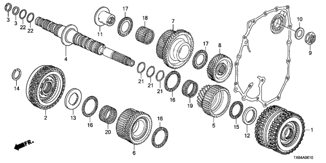 2015 Acura ILX Washer, Thrust (37X58X3.975) Diagram for 90514-PRP-010