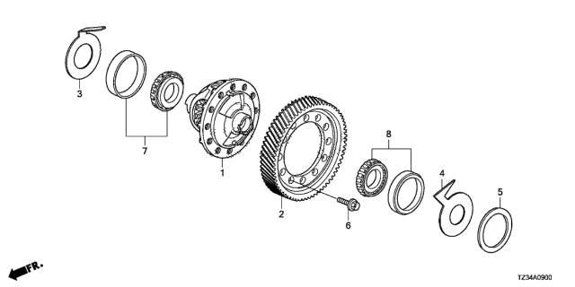 2020 Acura TLX AT Differential Diagram