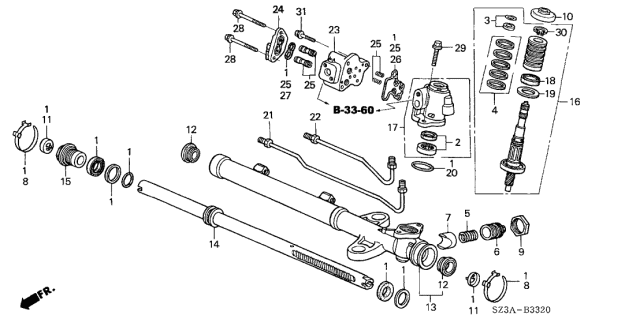 2004 Acura RL Valve Sub-Assembly, Steering Diagram for 53641-SZ3-A02