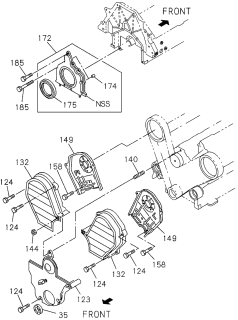 1996 Acura SLX Retainer, Crankshaft Diagram for 8-97102-450-1