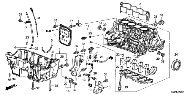 2013 Acura ILX Hybrid Block Assembly, Cylinder (Dot) Diagram for 11000-RW0-810