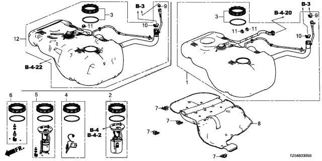 2020 Acura MDX Fuel Pump And Sender Assembly Diagram for 17045-TZ5-A10