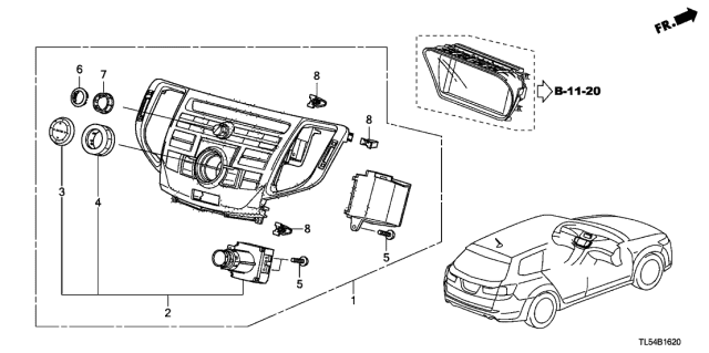 2014 Acura TSX Panel Assembly, Navigation & Audio Switch (Gun Metallic) Diagram for 39050-TL7-A01ZA