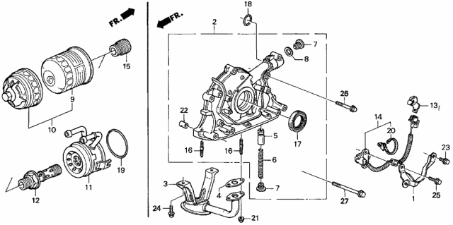 1997 Acura Integra Oil Pump - Oil Strainer Diagram