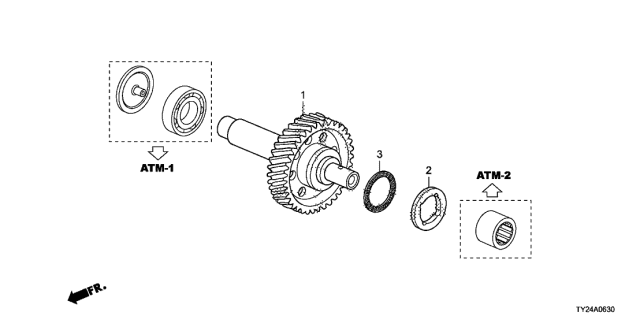 2014 Acura RLX 4 Door TECH KA 6AT AT Idle Shaft Diagram