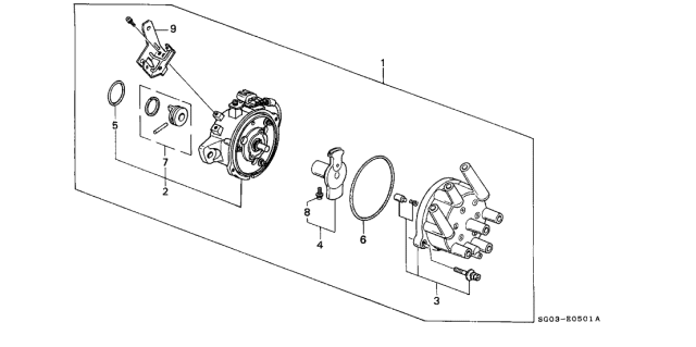 1990 Acura Legend 2 Door STD KA 5MT Distributor (TEC) Diagram