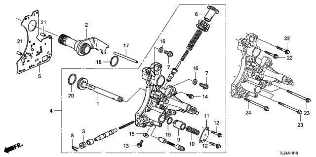 2012 Acura TSX 4 Door TSX V6 KA 5AT AT Regulator Body (V6) Diagram