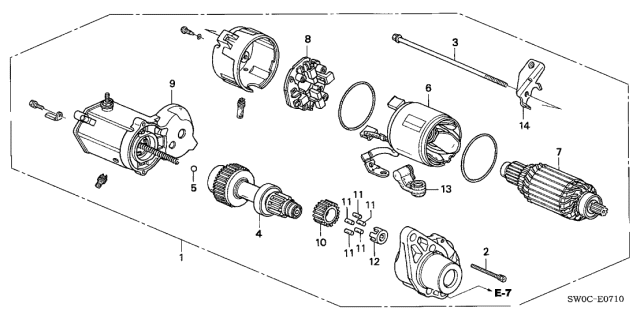 2003 Acura NSX Starter Motor (DENSO) Diagram